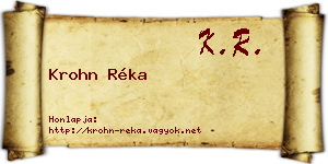 Krohn Réka névjegykártya